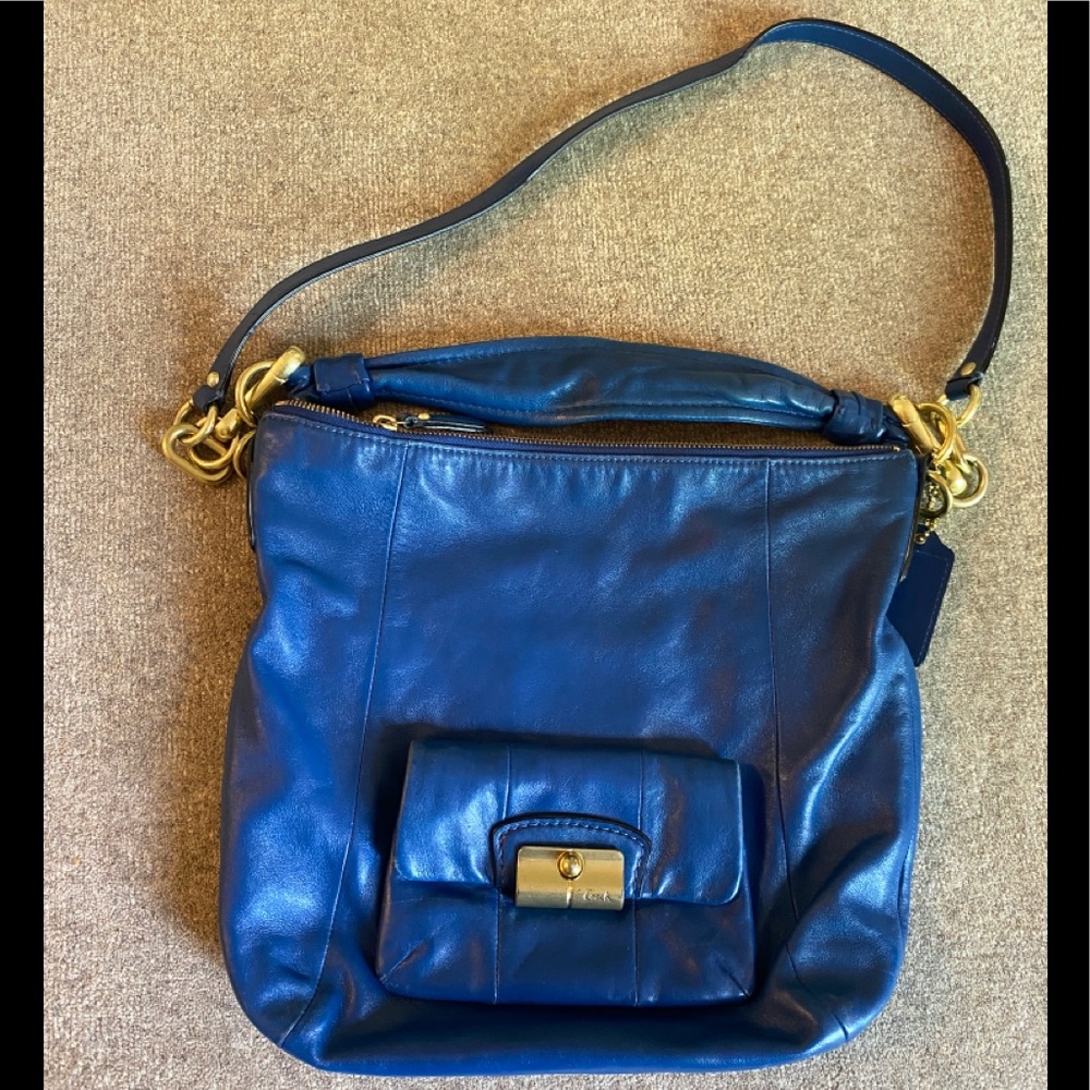Coach Kristin Hobo bag in Blue Leather / Brass